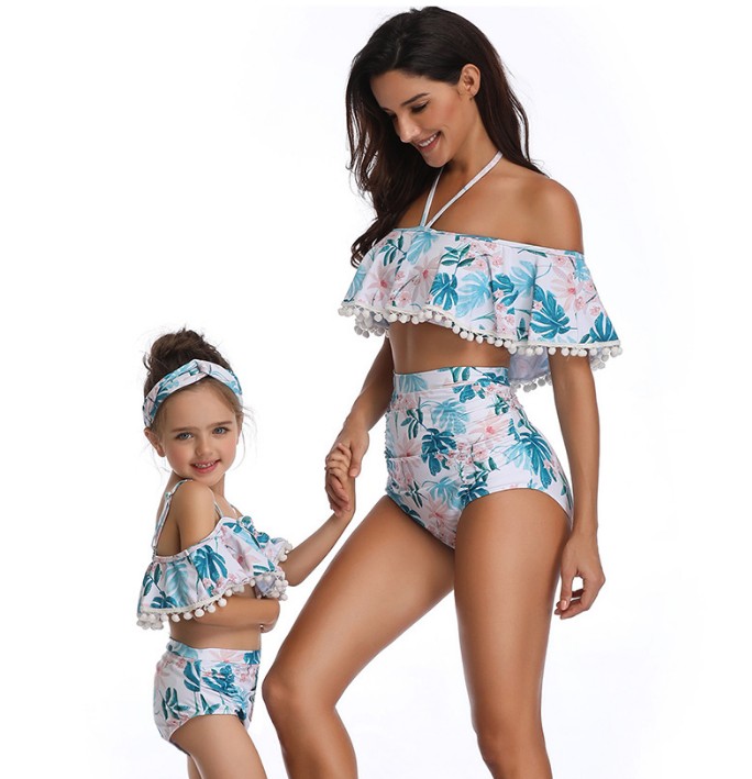 F4731 Girls Swimsuit Two Pieces Bikini Set Ruffle Swimwear